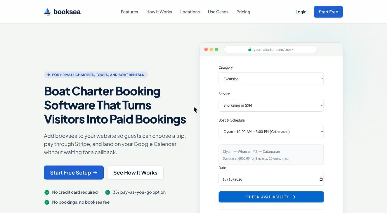 Booksea, online booking platform for boats